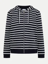 Sweatshirtjacke mit Streifen Blau XL