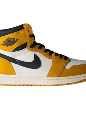 Mens Air Jordan 1 Retro High Og Yellow Top Sneakers Leather - Size Uk 7 - Nike - FashionsVida