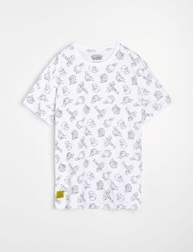 T-shirt in cotone con stampa SpongeBob - bianco