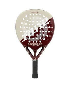 Agressor Tactic Fiber Padel Racket Beige / Maroon 355-375 gr - Sane Padel - FashionsVida