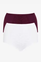 Women's 2 Pack Abby Comfort Fit Full Knickers in Burgundy Size: 20 - Burgundy - Size: 20