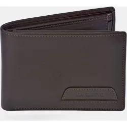 Americano compacto con monedero interior en piel color negro para hombre