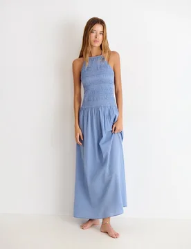 Brownie - Vestido largo con smock - Brownie - FashionsVida