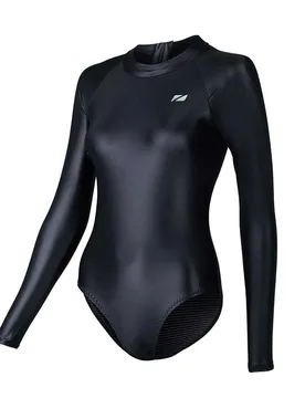 Ows Ti+ Thermal High Neck Long Sleeve Swimsuit Black UK 16 Women - Zone3 - FashionsVida