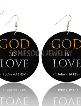 SOMESOOR God Is Love Christian Wooden Drop Earrings I Love Jesus Bible Sayings Both Sides Printed Dangle Jewelry For Women Gifts - Aliexpress - FashionsVida