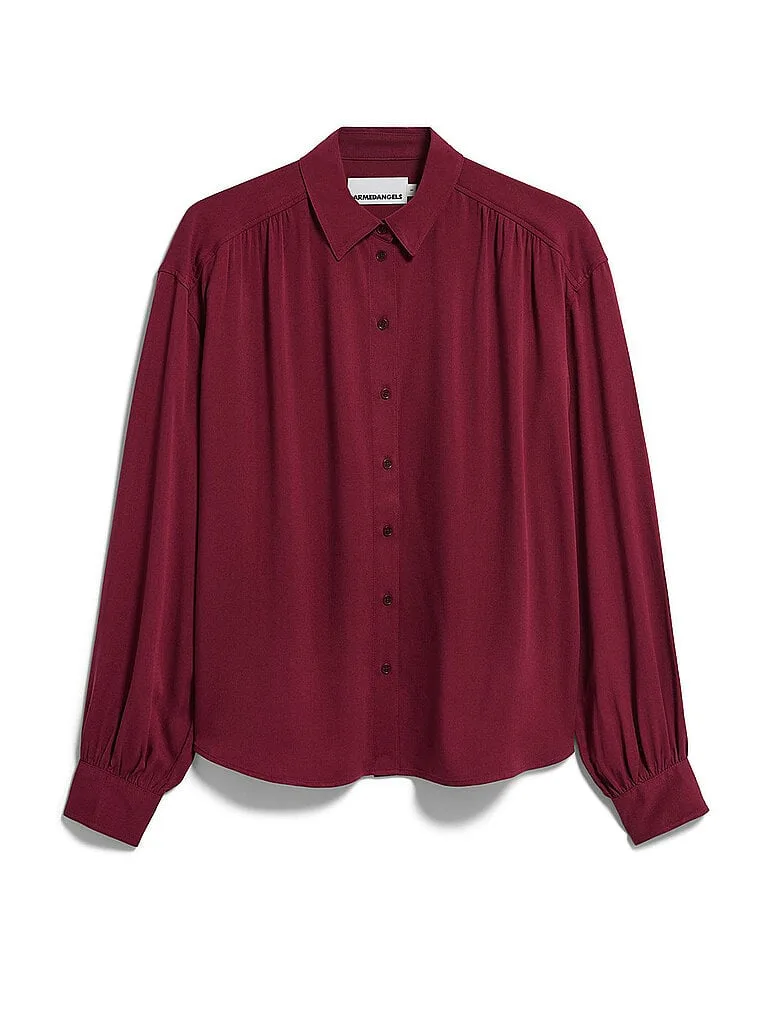Bluse EFINARAA dunkelrot L damen - Armedangels - FashionsVida