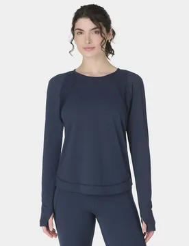 Breathe Easy Mesh Crew Neck Running Top Navy female - Sweaty betty - FashionsVida