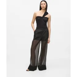 Pantalones de mujer transparencia organza