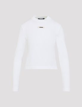 Long Sleeve T-Shirt with Gros Grain Detail