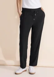 Viskose Loose Fit Hose female Schwarz