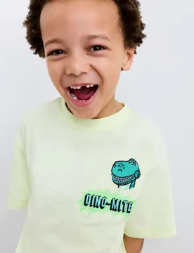 Toy Story™ Dinosaur T-Shirt (2-8 Yrs) Yellow Mix male - M&S - FashionsVida