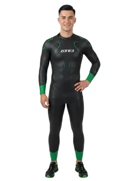 Terraprene Vision Long Sleeve Neoprene Wetsuit Black / Forest Green M Men - Zone3 - FashionsVida