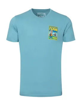 Weird Fish Barkson's Farm Back Print Artist T-Shirt Size 2XL - men men all-mens men tshirts men tshirts artist offers all-offers offers mens-2-for-40- - Smoked Blue - FashionsVida