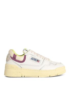 Sneakers basse Clc in misto pelle bianca