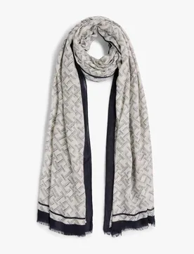 TH MONOGRAM SCARF Grey Mix female - Tommy hilfiger - FashionsVida