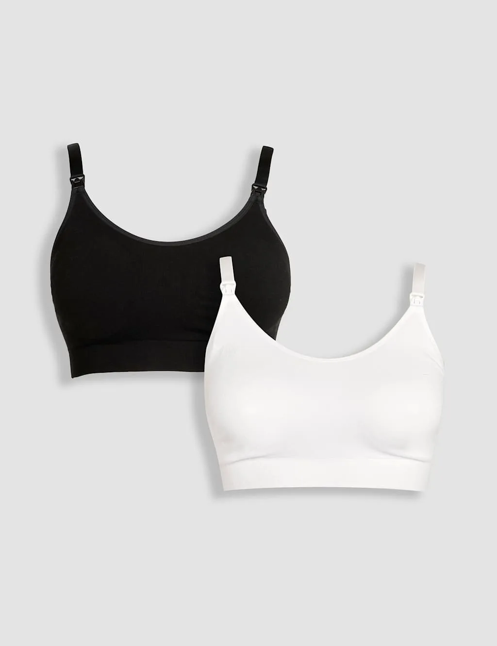 Pack Seamless Maternity Nursing Bras White/Black female - JoJo Maman Bébé - FashionsVida