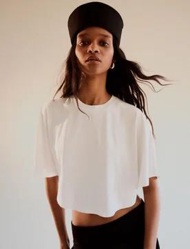 T-Shirt Oversize Effet Cape Xs Blanc - Bershka - FashionsVida