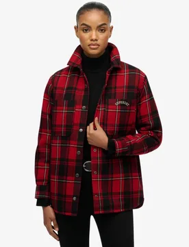Superdry Damen Kariertes Gefüttertes Hemd Red - Größe: 38 - 94.99 - FashionsVida