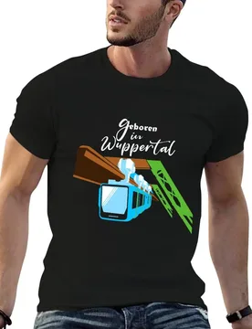 Born in Wuppertal Schwebebahn Wupper Design T-Shirt man t shirts graphic cotton t shirts man 100% t shirts cotton 100% T-shirt - Aliexpress - FashionsVida