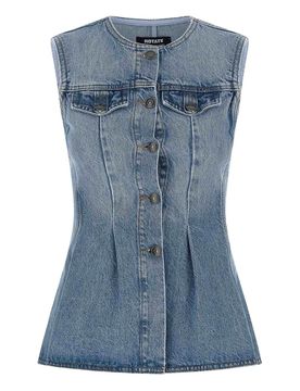 Top in denim svasato