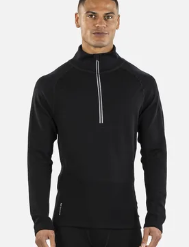 Merino Mens Zip Neck Base Layer Top - Surfanic - FashionsVida