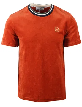 Mens Monte Velour T-Shirt Rooibos Tea - Orange Cotton - Size 2xl - Sergio tacchini - FashionsVida