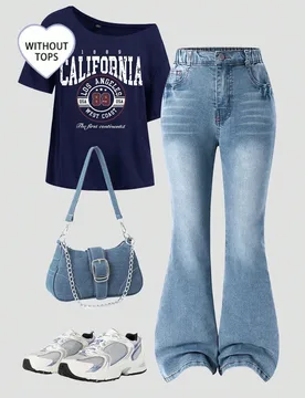 Jeans estilo vintage Y2K streetwear para niña preadolescente, color azul claro desgastado, técnica de lavado de vello de gato que realza la textura, - Shein - FashionsVida