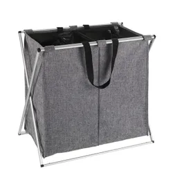 Wäschesammler Duo Grau meliert, Wäschekorb, 120 l
