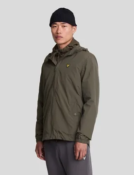 Men's Zip Through Hooded Jacket in Olive - Lyle & Scott - FashionsVida