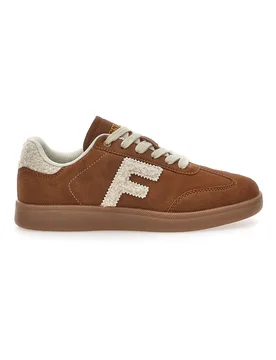 Sneakers marroni in effetto suede con logo ricamato F501C532 38 - FERRE' - FashionsVida