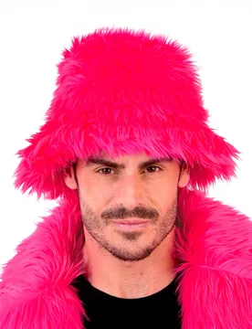 Plüsch Anglerhut Neon Pink für Erwachsene - Widmann - FashionsVida