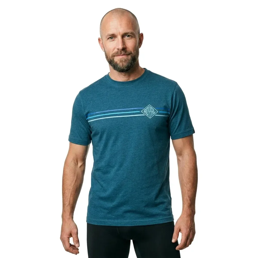 T-shirt à Manches Courtes Core Stripe - Royal - FashionsVida