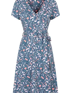 Santorini Womens UV Jersey Wrap Dress - Blue - Blue - Size: 8 - Mountain Warehouse - FashionsVida