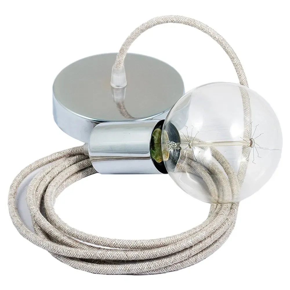Cables Suspension Luminaire Rn01 50 Cm Beige / Chrome Plated One Size - Creative - FashionsVida