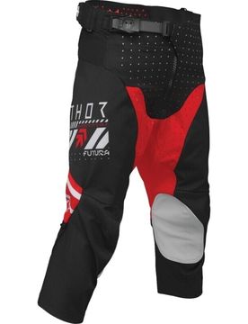Pantaloni Moto Cross Enduro Bambino Futura Nero Rosso taglia 22