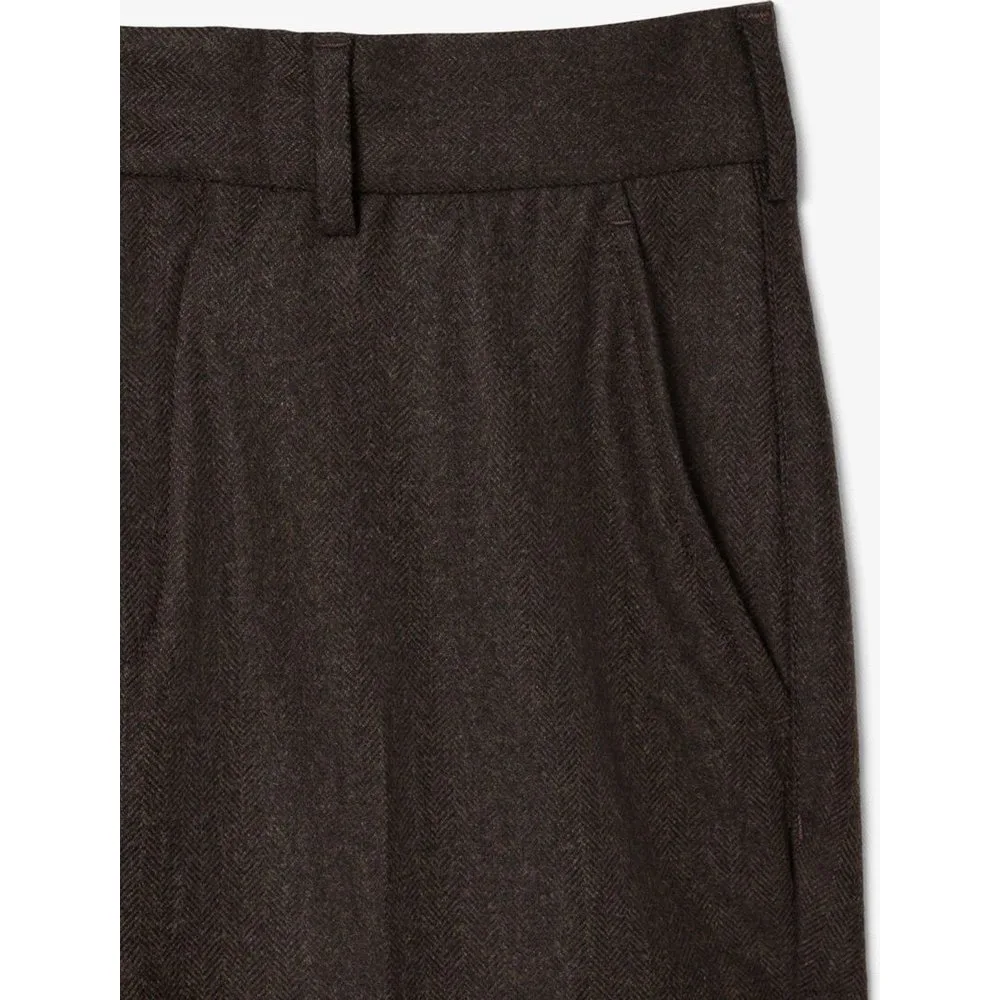 Pantalón de hombre de espiguilla de lana de corte recto en - Lacoste - FashionsVida