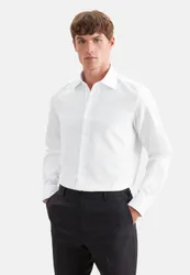 Slim Business Hemd Struktur Weiß 38