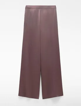 Pantalones anchos de mujer palazzo satinado - Adolfo Dominguez - FashionsVida
