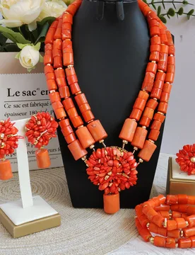 Real Coral Beads Jewelry Set African Nigeria Wedding Jewelry Bracelet Earrings Ring Set - Aliexpress - FashionsVida