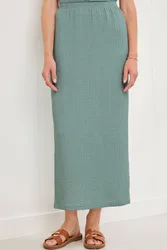 Women's Textured Jersey Maxi Skirt in Pale Green Size: 12 - Pale Green - Size: 12
