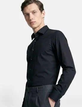 Slim Performance-Hemd Uni Schwarz 37 - Seidensticker - FashionsVida