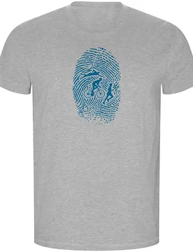 Maglietta A Maniche Corte Triathlon Fingerprint Eco Heather Grey S - Kruskis - FashionsVida