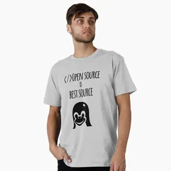 Linux Open Source is Best Source Penguin Humor Developer Gift t shirt for Software Engineer Graphic clothes All size Tops S-6XL