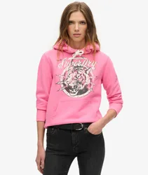 Superdry Damen Hoodie mit Archive-grafik Pink - Größe: 38