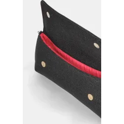 Bolso de mano de mujer en tela brillante con cadena