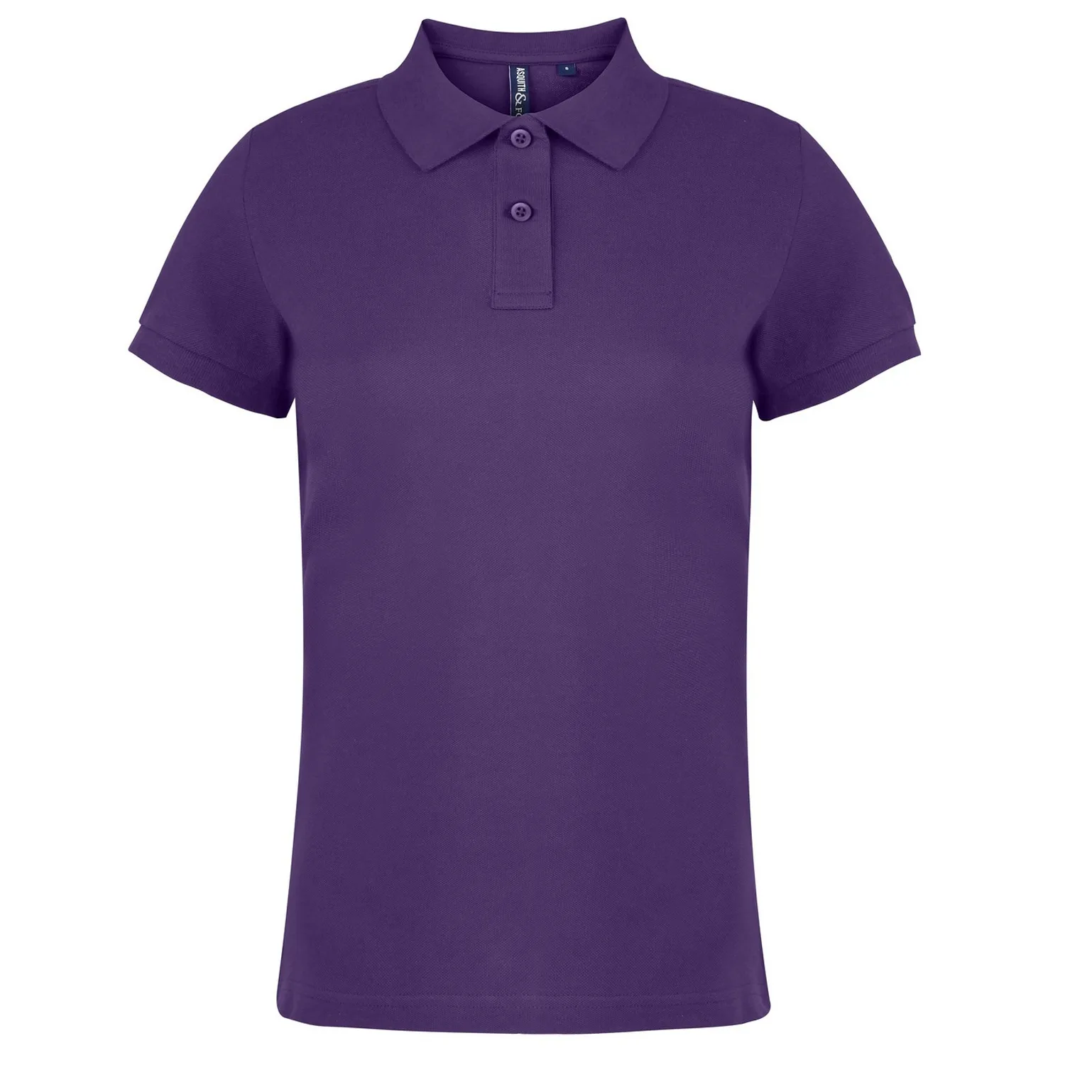 Womens/ladies Plain Short Sleeve Polo Shirt (Purple) - Size Medium - Asquith & Fox - FashionsVida