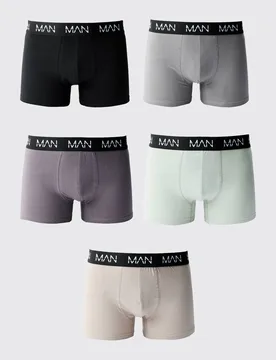 Herren Basic Einfarbiges 5er-Pack Original Herren-Boxershorts Größe Medium - boohooMAN - FashionsVida