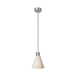 Cables Suspension Avec Abat-jour Conique En Bois Avec Bulb Satin Titanium One Size