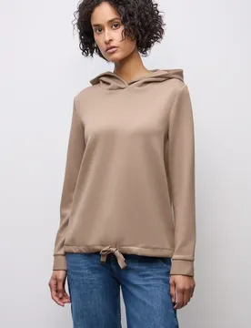 Cupro Sweat Hoodie female Braun