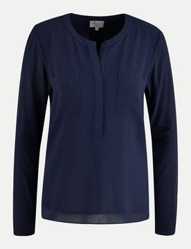 Regular-Fit Bluse Blau XXL